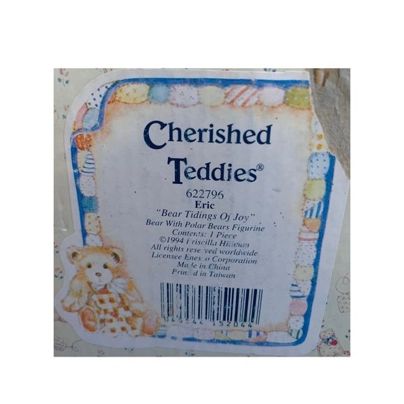 Vintage 1994 Cherished Teddies 622796 Eric "Bearings Tidings of Joy" Figurine En - Picture 8 of 8